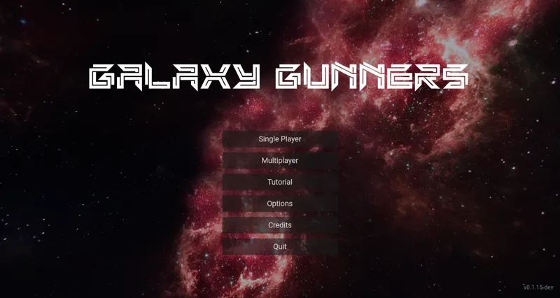 Title screen over a red nebula