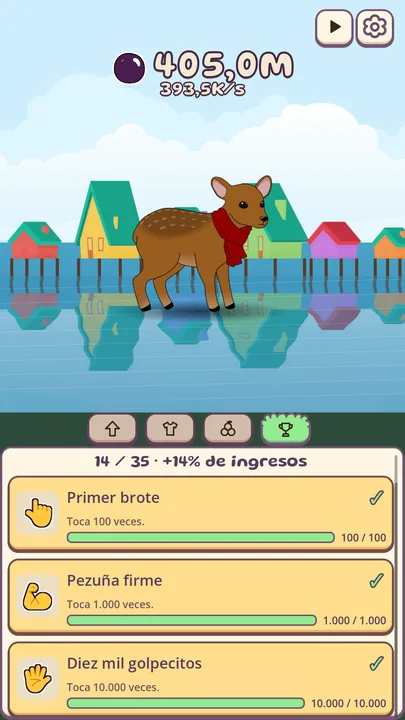 Una cría de pudú junto a los palafitos de Chiloé, sobre los logros
